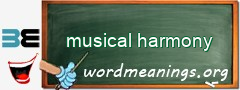 WordMeaning blackboard for musical harmony